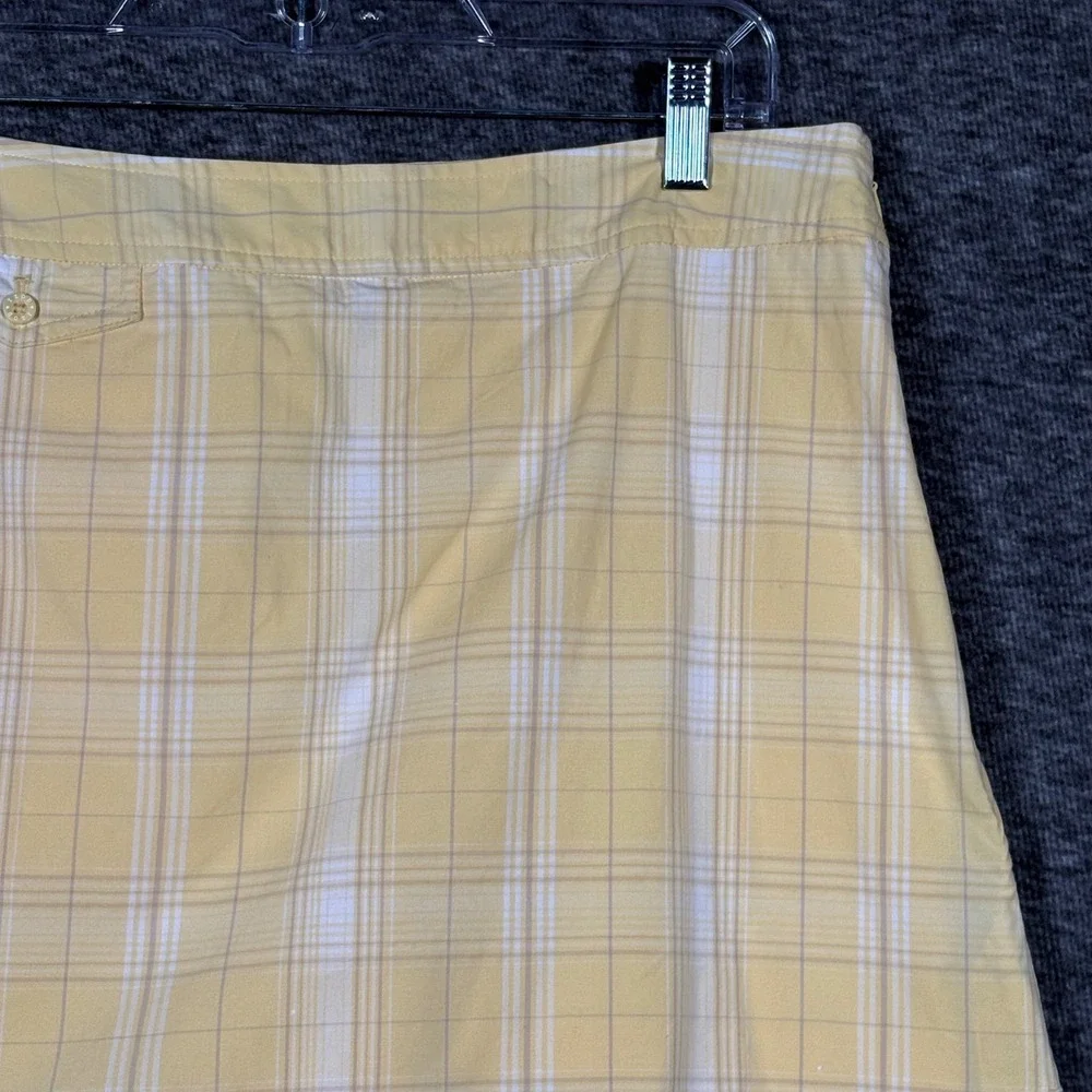 IZOD Golf Classix Yellow Plaid Stretch Skort Womens Size 8 Activewear Skirt